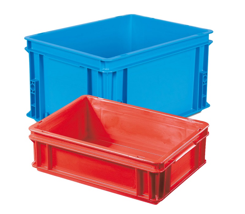 Bac de stockage navette avec couvercle en plastique bleu - 16 litres sur